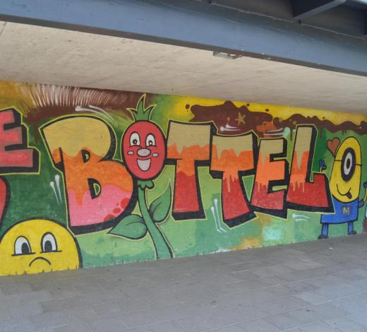 Muurschildering de Bottel